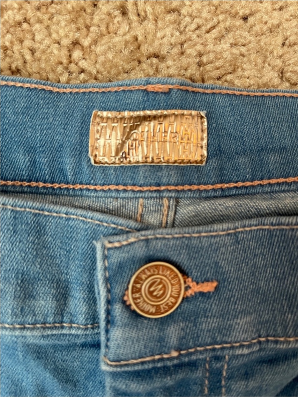 MOTHER Light Wash Cuffed Denim Shorts - Picture 8 of 9